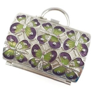 💯 Auth JUDITH LEIBER Pill Box Keychain